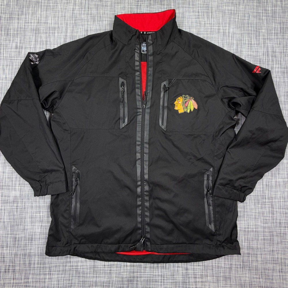 Fanatics Mens Chicago Blackhawks Authentic Pro Rink Jacket Black Full Zip XXL
